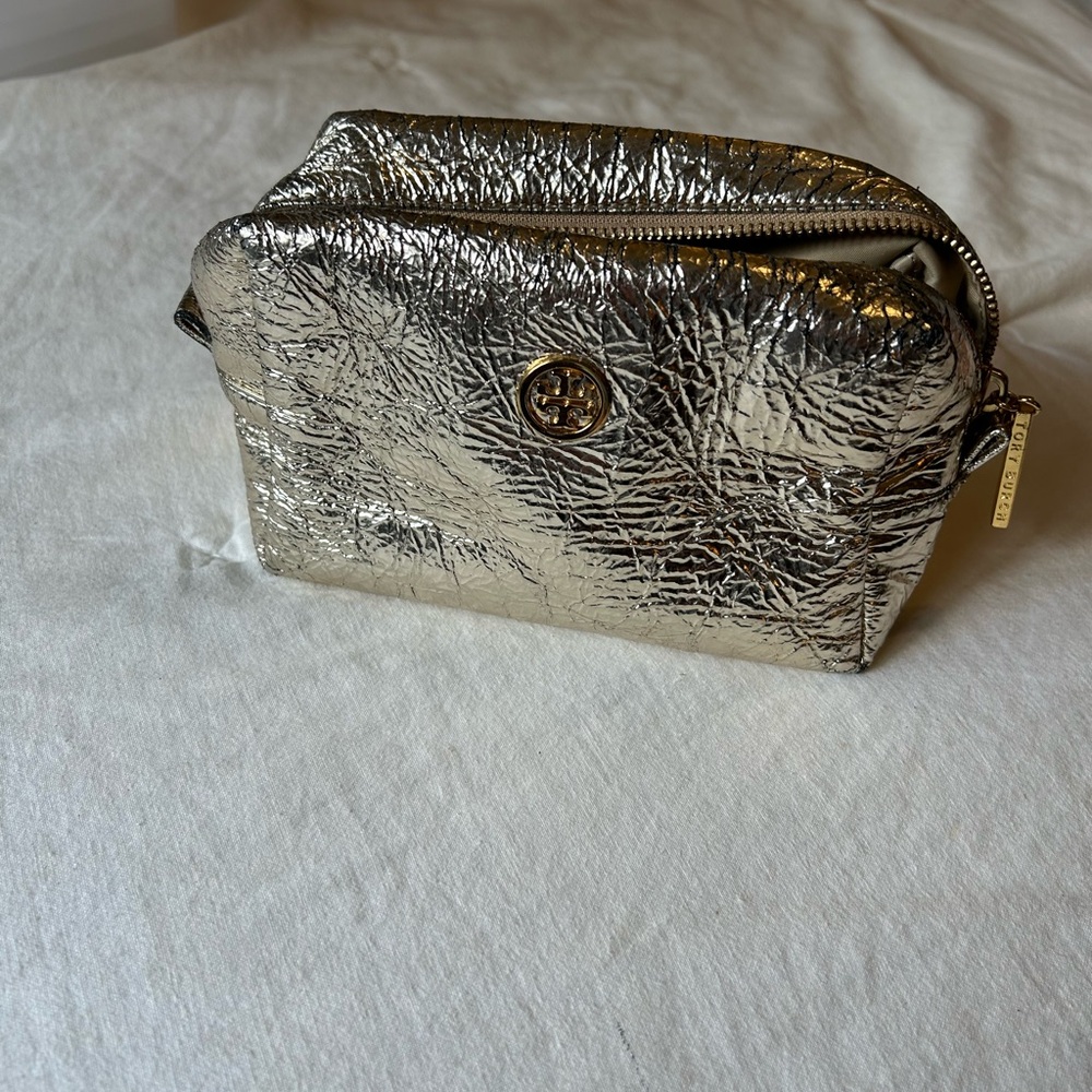 Tory Burch Gold Metallic Pouch